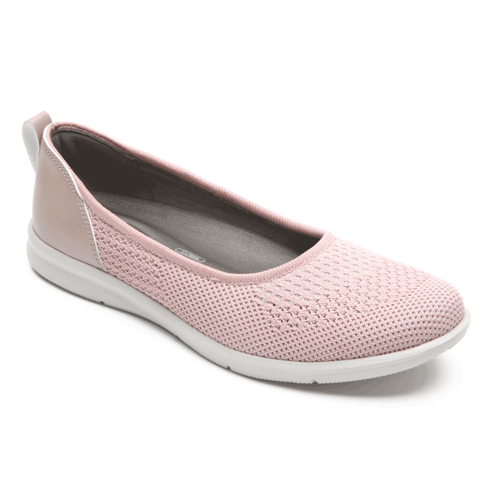 Rockport Womens Ayva Washable Knit Ballet - Slip-On Pink - XHN274836